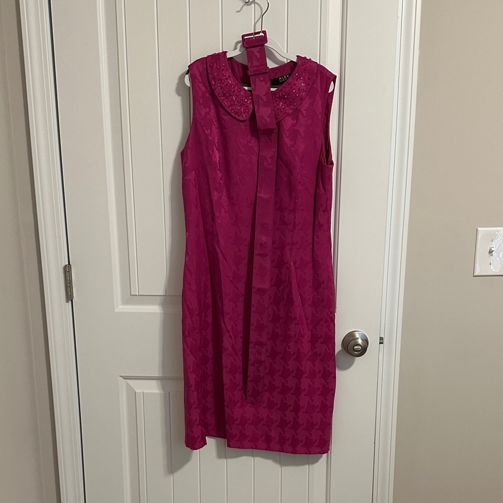 Alex Marie Fuchsia Sleeveless Midi Dress